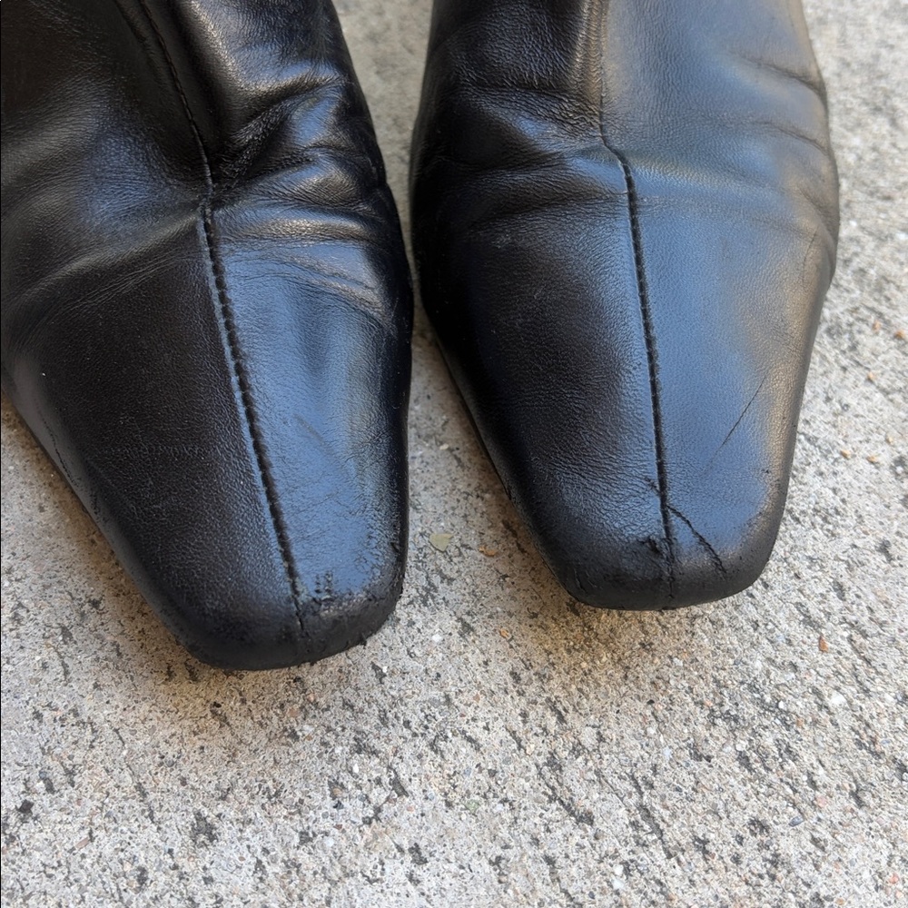 Staud Wally Boots used some wear at heel 37 1/2 square toe zipper booties flaw - Picture 14 of 16